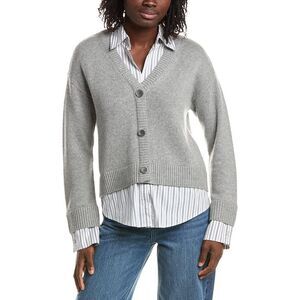 Cinq À Sept Womens  Megan Wool-Blend Pullover, Grey